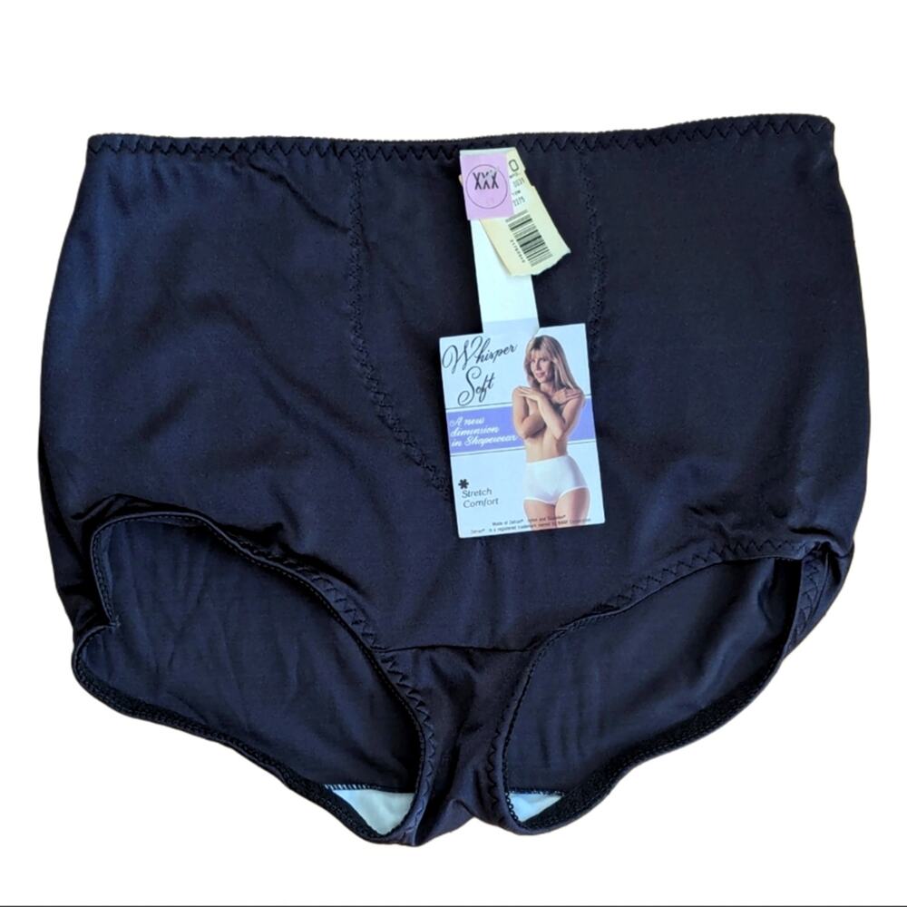 Vintage Whisper Soft Black High Rise Stretch Comfort Shapewear Underwear Panties
